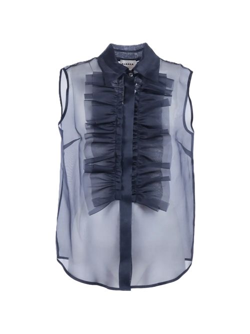 p.a.r.o.s.h. camicia di seta con volant blu P.a.r.o.s.h. | SHAKE-D381289012 BLU